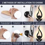 Accu wandlamp dimbaar LED wandlamp draadloos binnenwandlamp magneet met aanraakschakelaar 3 kleurtemperaturen voor woonkamer slaapkamer gang oplaadbare wandlampen, zwart