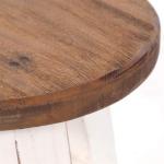 Rustieke houten KRUK Bern | 23x20x20 cm (HxBxD), gerecycled hout, massief | decoratieve bijzettafel, plantenkruk, krukje | Kleur: 06 wit landhuis