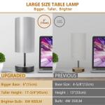 Touch Dimbaar bedlampje met oplaadfunctie, moderne led-tafellamp met USB-poort, E27 tafellamp zwart voor cadeau, slaapkamer, woonkamer, kantoor (incl. 6 W warmwitte ledlamp)