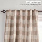 Home Fashions Farmhouse Living Grainger Verdunkelungsvorhang, Büffelkariert, Wohnzimmer und Schlafzimmer, Vorhang mit Stangentaschen, 132,1 x 241,3 cm, Leinen, 1 Vorhang