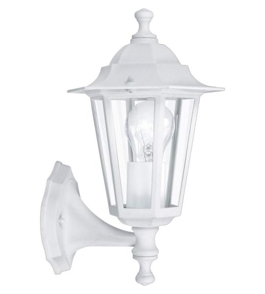 Buitenverlichting Wandlamp Laterna 5, 1-pits buitenlamp, wandlamp van gegoten aluminium en glas, kleur: wit, fitting: E27, IP44
