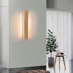 Led-wandlamp voor binnen, 52 cm, hout, moderne hallamp, up en down, 17 W, indirect 3000 K, warmwit, wandverlichting voor woonkamer, slaapkamer, hal, trappenhuis