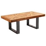 FineBuy Moderne salontafel Mango massief hout 105 x 55 x 40 cm tafel in industrieel design | salontafel met hout en metaal | salontafel rustiek