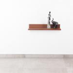 Wandrek 45 x 8 x 19 cm, bruin rustiek eiken, spaanplaat van hout, hangrek WM056-ER, wandrek, boekenrek, fotorek, keukenrek, hangend wandplank, plankplank, zwevend rek