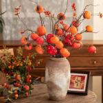 Bloemen ​​Keramische Vaas Set van 3 China Stijl Vaas Bloemenvat Decor Beton Pot Rustieke Decoratieve Bloemenvaas voor Home Decor, Tafel Woonkamer Decor, Plank Decor (Set of 3)