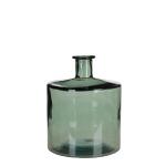 Glazen fles Guan - H26 x Ø21 cm - gerecycled glas - groen