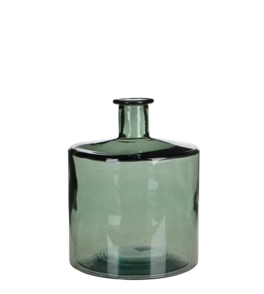 Glazen fles Guan - H26 x Ø21 cm - gerecycled glas - groen