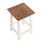 RUSTIC HOUTEN ZITKRUK MADERO | 48x30x30 cm (HxBxD), gerecycled hout | houten kruk | Kleur: 06 wit-land
