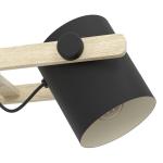 Hornwood hanglamp, 3-lichts vintage pendellamp in industrieel ontwerp, retro plafondlamp hangend van staal en hout, kleur zwart, crème, bruin, FSC-gecertificeerd, E27