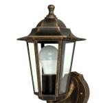 Wandlamp met bewegingsmelder, aluminium glas in koper antiek IP44 tuin D: 23 cm E27 sensor rustieke wandlamp outdoor PARIS