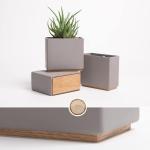 Alma Wandvazen, moderne hangende bloempotten voor aan de muur, 3-delige plantenpotset van hoogwaardig hars voor kamerplanten, kunstplanten, bloemen enz., taupe