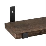 Rustieke zwevende houten wandplanken 60 cm met beugels voor woonkamer, slaapkamer, badkamer, keuken, thuis, kantoor, 2 stuks