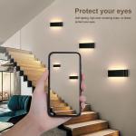 16W LED Wandlamp Binnen Zwart Wandlamp Modern Up Down Licht Muurverlichting Warmwit Trap Verlichting IP44 Ganglampen voor Woonkamer Slaapkamer Gang enzovoort, van Aluminium
