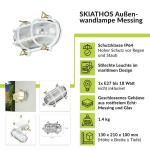 Buitenwandlamp van messing wit golvend glas IP64 weerbestendig solide maritim E27 buitenlamp balkon voordeur binnenplaats terras buiten