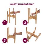 Houten plantenstandaard, set van 2 bamboe bloemenstandaard, verstelbare houten bloemenkruk, voor potten tot Ø 30,5 cm, bloempotstandaard, hoogte: 35,5 cm, plantenstandaard met pot