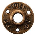 4 Stück industrielle Rohrhalterung 18 x 11,5 cm, Vintage schwarze Eisen-Wandhalterung für Rohrregale, rustikales Rohrregal für Zuhause, Bronze