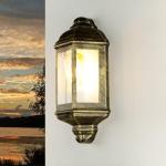 Wandlamp buiten vintage maritiem, goud antiek, weerbestendig, IP44, E27, B:17,5 cm, binnenplaats, entree, tuin, wand buitenlamp terras, balkonlamp