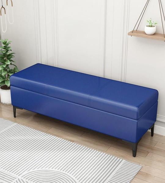 Faux Lederen Opslag Ottomaanse Bank voor Slaapkamer met Toy Box Organizer en 300lbs Ondersteuning Extra Lange Gestoffeerde Salontafel Bank