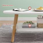 Moderner Couchtisch für das Wohnzimmer. Satztische für das Wohnzimmer, 2er-Set, große ovale Couchtische für das Wohnzimmer und Kleiner runder Beistelltisch mit Ablagefläche, 2