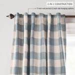 Home Fashions Farmhouse Living Grainger Verdunkelungsvorhang, Büffelkariert, Wohnzimmer und Schlafzimmer, drapiert mit Stangentaschen, 132,1 x 213,4 cm, Chambray, 1 Panel