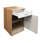 Moderne onderkast keuken in eiken Sonoma look, mat wit - ruime keukenkast met veel opbergruimte - 50 x 90 x 60 cm (B x H x D)