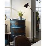 staanlamp PRIDDY, 1 lichtbron, Vintage staanlamp met industrieel ontwerp, retro staande lamp van staal, kleur: zwart, wit, fitting: E27, incl voetschakelaar