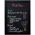 Woody wandbord met zwart houten frame, inclusief krijtstift en wandophanging, ca. 40 x 30 cm groot