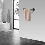 Rohrhandtuch Bar Wand montiert Industriehandtuch Rack Halter Rustikale Heavy Duty Badezimmer Hardware (12 inch, Schwarz Grau)