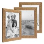 Fotolijst 20 x 30 cm, eiken-look, set van 3 rustieke houten frame, strandhuis, Made in Germany, echt glas, om op te hangen, extra accessoires, drijfhoutlook met een vleugje kustfla