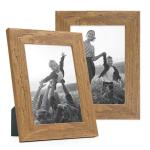 Fotolijst, 18 x 24 cm, hout, wit, set van 2 echt houten lijsten, rustiek, strandhuis, Made in Germany, echt glas, om op te hangen en neer te zetten, extra accessoires - drijfhoutlo