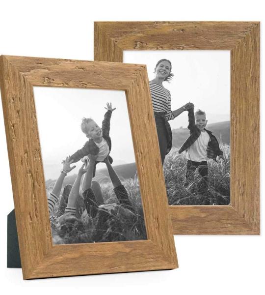 Fotolijst 18x24 cm strandhuis rustiek blauw massief hout met glasplaat incl. accessoires/fotolijst