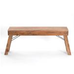 Opvouwbare zitbank Aldo | 112x48x28cm (BxHxD), gerecycled hout | rustieke houten bank, keukenbank gemaakt van massief hout, bijzetbank, gangbank, tuinbank | kleur: 01 natuurlijk