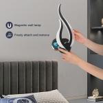 Accu wandlamp dimbaar LED wandlamp draadloos binnenwandlamp magneet met aanraakschakelaar 3 kleurtemperaturen voor woonkamer slaapkamer gang oplaadbare wandlampen, zwart
