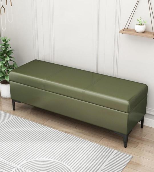 Faux Lederen Opslag Ottomaanse Bank met Gestoffeerde Seat Speelgoed Doos Organizer Salontafel 300 Lbs Ondersteuning