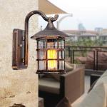 wandlamp, ijzer, rustiek, antieke look, buiten, waterdicht, vintage, wandlamp, hal, lichtbruin