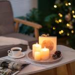 Decoratief dienblad voor salontafel: White wash houten ronde dienblad, rustiek houten dienblad, 31 cm,, landelijke centerpiece kaarshouder voor woondecoratie, poef, aanrecht displa