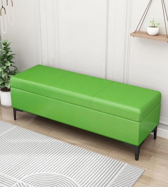 Faux Lederen Opslag Ottomaanse Bank met Gestoffeerde Slaapkamer Bank Speelgoed Doos Organizer Salontafel 300 lbs Ondersteuning.