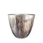 Metalen plantenbak, bloempot, decoratief woonkamercadeau voor vrouwen, verjaardag, Moederdag, kleur: metallic bruin, hoogte 22 cm