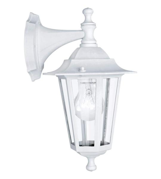 Laterna 5 Wandlamp voor buiten, 1-lichts wandlamp van gegoten aluminium en glas, kleur: wit, fitting: E27, IP44