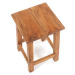 Rustical houten kruk Madero | 48x30x30 cm (HxBxD), gerecycled hout | houten kruk | kleur: 08 honingkleuren gewaxt