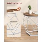 Salontafel rond, set van 2, woonkamertafel, bijzettafel, modern, afneembaar tafelblad, voor woonkamer, honingbruin-wolkenwit LET040K41