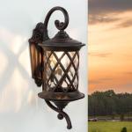Wandlamp buiten zwart glas aluminium IP23 terras tuin T: 23,5 cm E27 lantaarn nostalgie rustieke outdoor wandlamp binnenplaats LANTERN