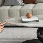 Luxuriöser Couchtisch aus Marmor mit goldfarbener Metallhalterung und Stein-Arbeitsplatte, elegantes Design, leicht zu reinigen