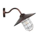 Buitenwandlamp Melgoa, 1 lichtpunt, wandlamp van verzinkt staal en glas, kleur: koperkleurig-antiek, fitting: E27, IP44