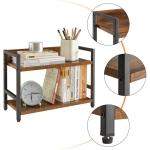 2-Tier Spice Rack Industriële Counter Plank Desktop Opslag Organizer Staande Kruiden Rack voor Aanrecht Keuken Kantoor Woonkamer Desktop Rustiek Bruin TLJ002H