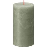 Rustieke stompkaarsen, olijfgroen, set van 4 stuks, decoratieve huishoudelijke kaarsen, lengte brandduur 60 uur, ongeparfumeerd, natuurlijke plantenwas, zonder palmolie, 13 x 7 cm