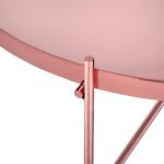 Bijzettafel Ø 43x45 cm unicaat in koper van metaal en glas, design woonkamertafel met glasplaat en metalen frame, ronde salontafel, moderne glazen tafel, elegante banktafel, loung