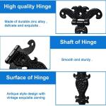 4 stuks klassieke decoratieve T-, 3,2 inch zware zinklegering T-riem antieke schuurdeur met schroeven (zwart)