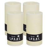 Spaas Stompkaars rustieke stomp kaars meerdere kleuren - in voordeelverpakking, mooi cadeau voor Kerstmis), rustieke look (6,8 cm Ø x 13 cm hoog, ivoor)