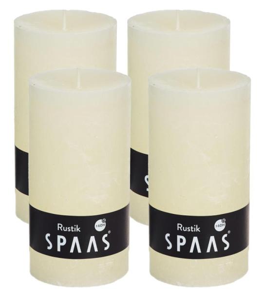 Spaas Stompkaars rustieke stomp kaars meerdere kleuren - in voordeelverpakking, mooi cadeau voor Kerstmis), rustieke look (6,8 cm Ø x 13 cm hoog, ivoor)